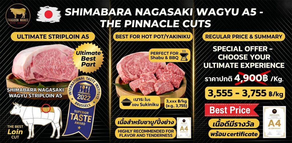 Shimabara Wagyu A5 เนื้อวากิวพรีเมียม เปิดตัวแคมเปญราคาพิเศษ